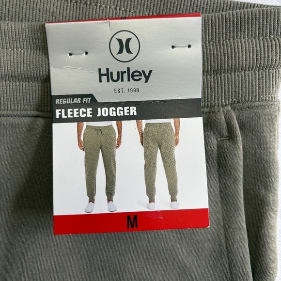 Hurley Men’s Fleece Joggers/Pants, Olive Green, Medium NWT - Picture 4 of 16